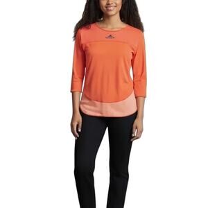 Adidas x Stella McCartney Orange Barricade Pink Two Tone Athletic Top
